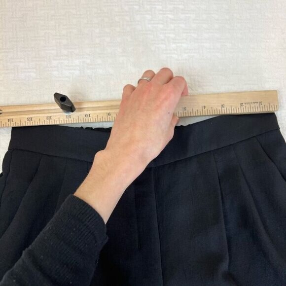 Aritzia Babaton Cohen Black Dress Pants Pleated Trousers Pockets Elastic Waist 2 - Picture 8 of 11